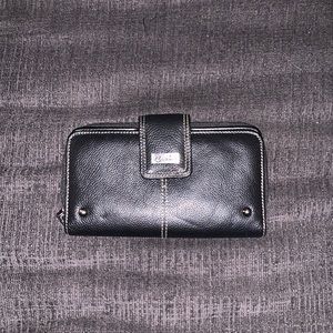 BUXTON black leather wallet/checkbook holder